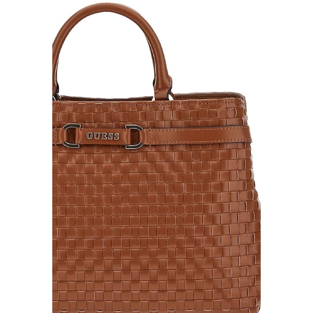 GUESS MAJKA GIRLFRIEND SATCHEL ΤΣΑΝΤΑ ΓΥΝΑΙΚΕΙΑ COGNAC