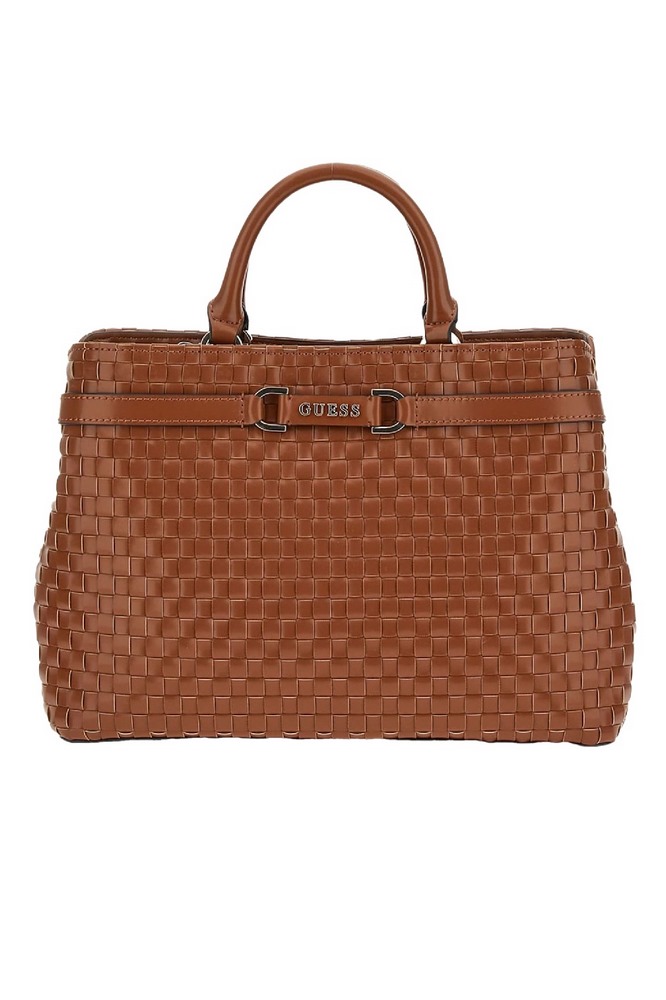 GUESS MAJKA GIRLFRIEND SATCHEL ΤΣΑΝΤΑ ΓΥΝΑΙΚΕΙΑ COGNAC