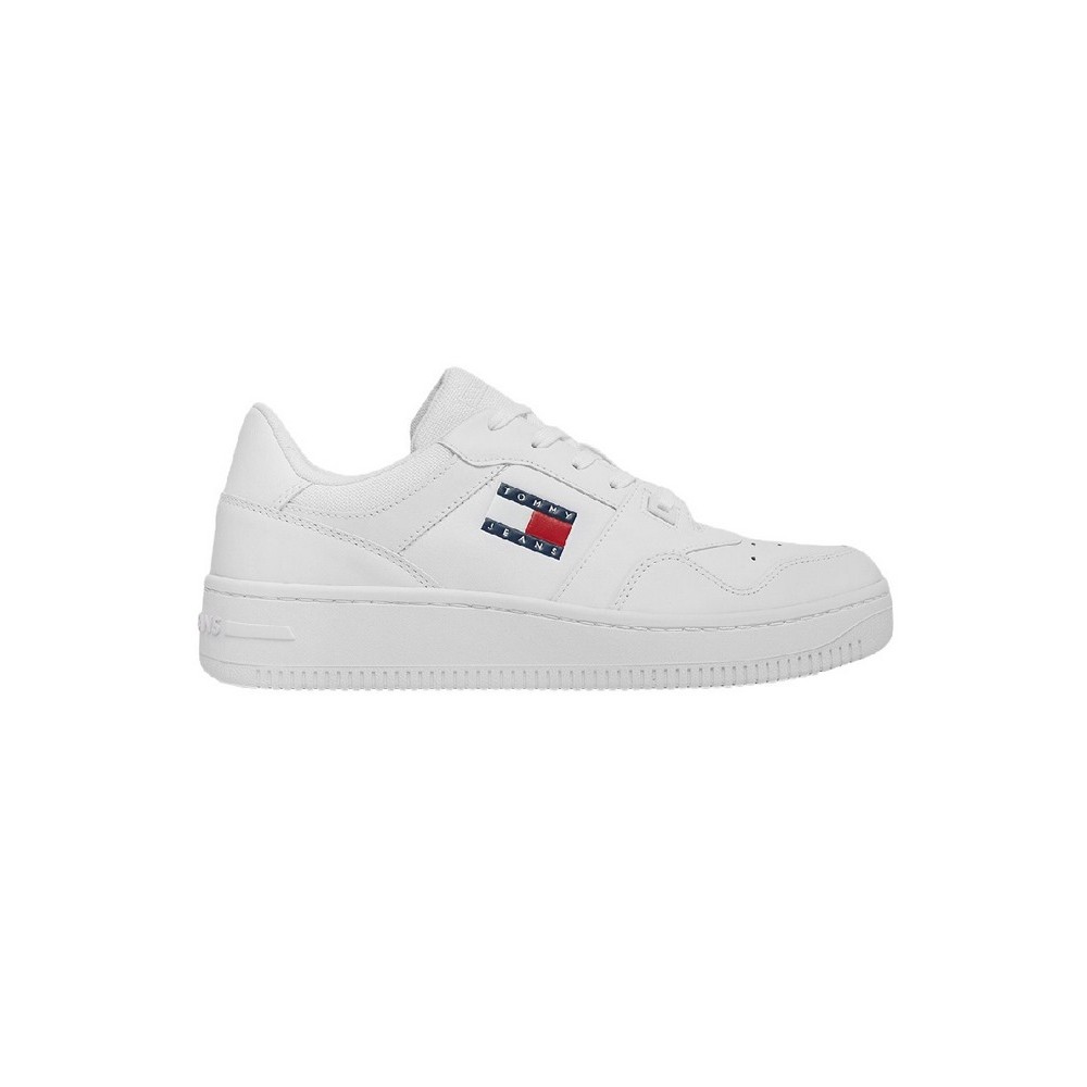 TOMMY HILFIGER TJM RETRO BASKET ESS ΠΑΠΟΥΤΣΙ ΑΝΔΡΙΚΟ WHITE