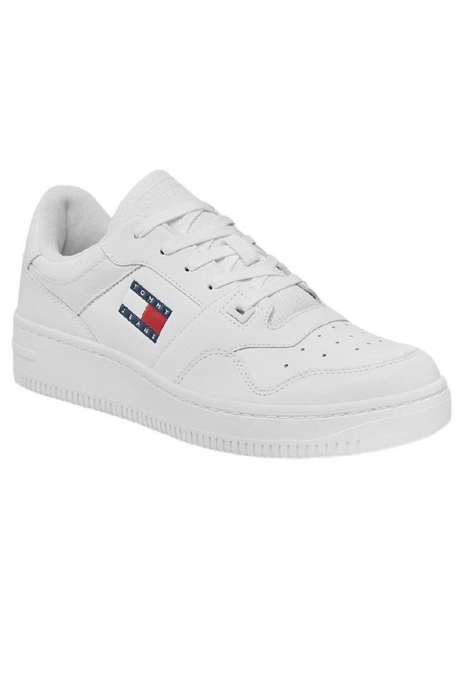 TOMMY HILFIGER TJM RETRO BASKET ESS ΠΑΠΟΥΤΣΙ ΑΝΔΡΙΚΟ WHITE