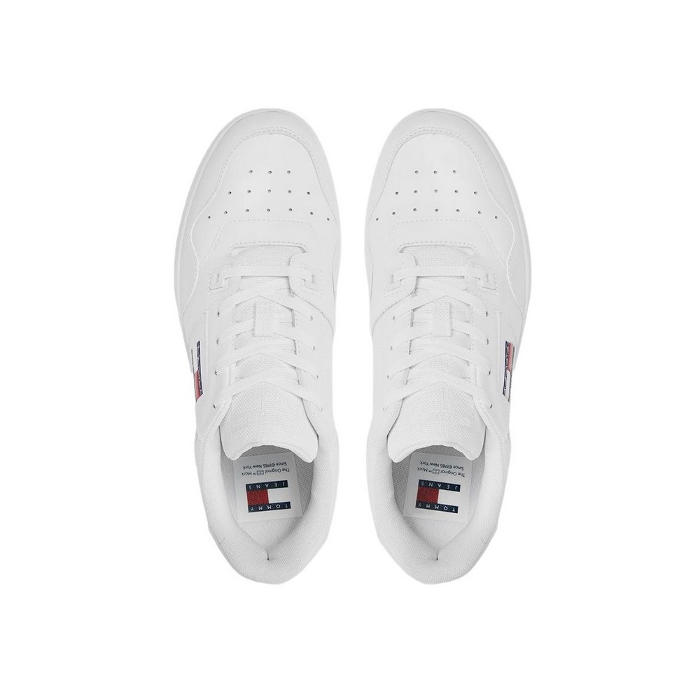 TOMMY HILFIGER TJM RETRO BASKET ESS ΠΑΠΟΥΤΣΙ ΑΝΔΡΙΚΟ WHITE