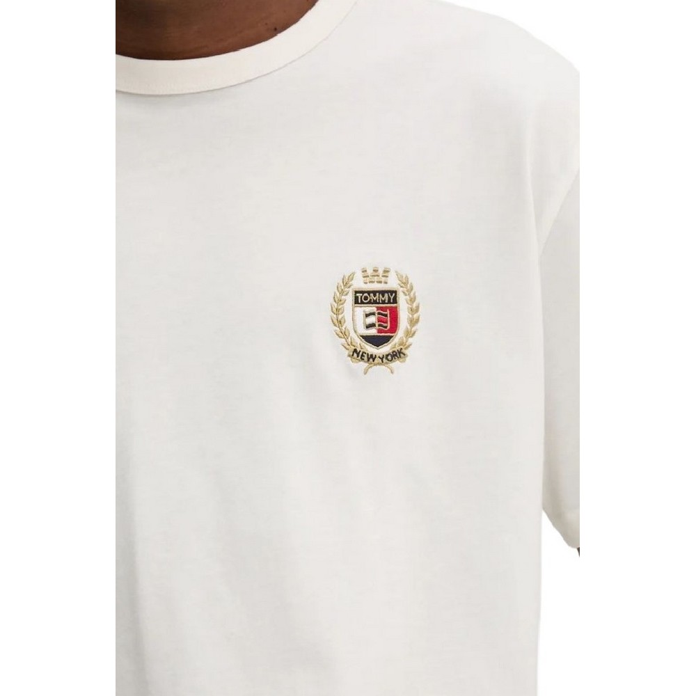 TOMMY JEANS REG RWB CREST FLAG TEE T-SHIRT ΜΠΛΟΥΖΑ ΑΝΔΡΙΚΗ WHITE