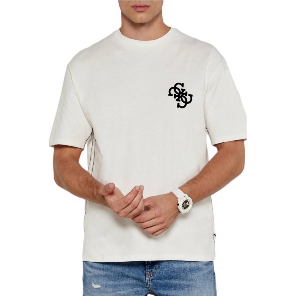 GUESS BANDANA APPLIQUE TEE T-SHIRT ΜΠΛΟΥΖΑ ΑΝΔΡΙΚΗ WHITE