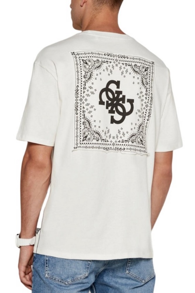 GUESS BANDANA APPLIQUE TEE T-SHIRT ΜΠΛΟΥΖΑ ΑΝΔΡΙΚΗ WHITE