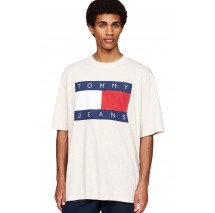 TOMMY JEANS RLX MELANGE FLAG TEE T-SHIRT ΜΠΛΟΥΖΑ ΑΝΔΡΙΚΗ IVORY