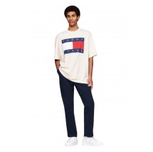 TOMMY JEANS RLX MELANGE FLAG TEE T-SHIRT ΜΠΛΟΥΖΑ ΑΝΔΡΙΚΗ IVORY