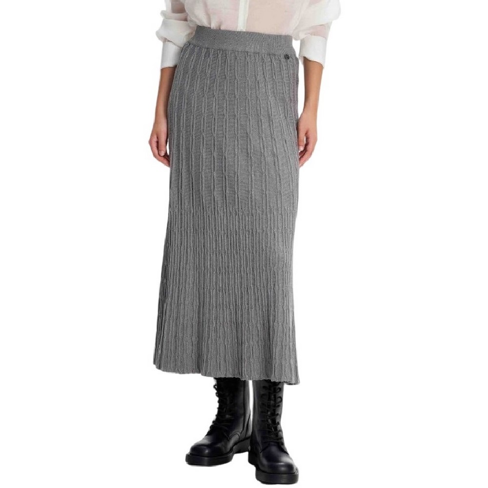 ALE KNITTED SKIRT RELIEF TEXTURE 8919308 ΦΟΥΣΤΑ ΓΥΝΑΙΚΕΙΑ GREY