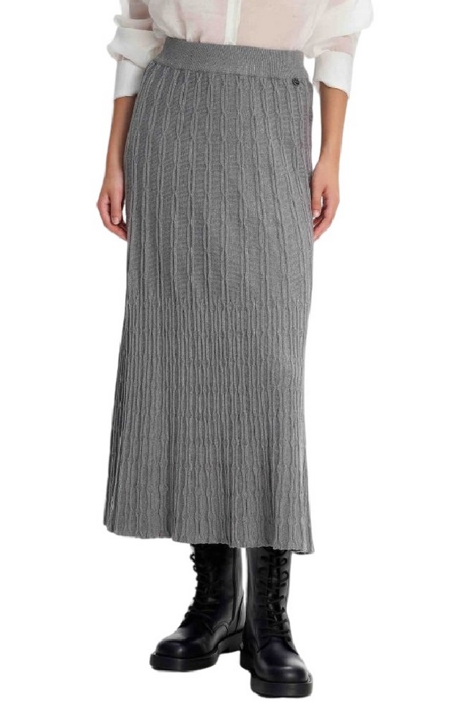 ALE KNITTED SKIRT RELIEF TEXTURE 8919308 ΦΟΥΣΤΑ ΓΥΝΑΙΚΕΙΑ GREY