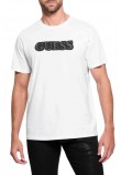 GUESS BSC EMBELLISHED L T-SHIRT ΜΠΛΟΥΖΑ ΑΝΔΡΙΚΗ WHITE