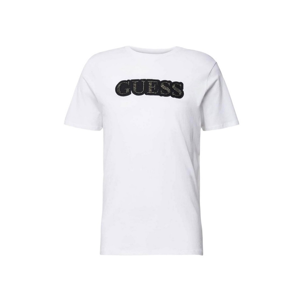 GUESS BSC EMBELLISHED L T-SHIRT ΜΠΛΟΥΖΑ ΑΝΔΡΙΚΗ WHITE