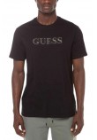 GUESS BSC EMBELLISHED L T-SHIRT ΜΠΛΟΥΖΑ ΑΝΔΡΙΚΗ BLACK