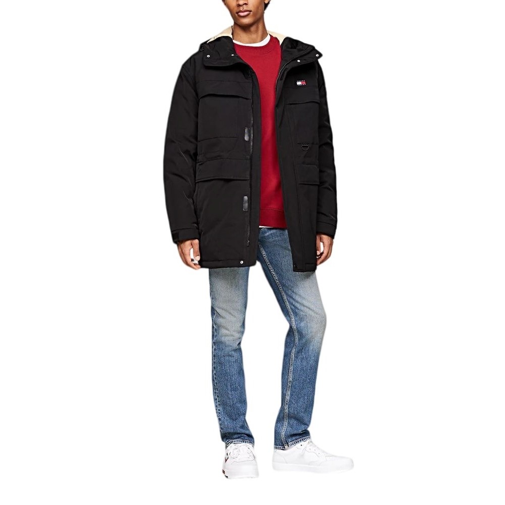 TOMMY JEANS TECH CANVAS PARKA ΜΠΟΥΦΑΝ ΑΝΔΡΙΚΟ BLACK