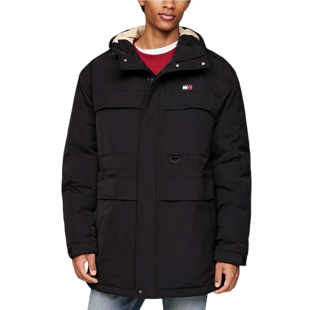 TOMMY JEANS TECH CANVAS PARKA ΜΠΟΥΦΑΝ ΑΝΔΡΙΚΟ BLACK