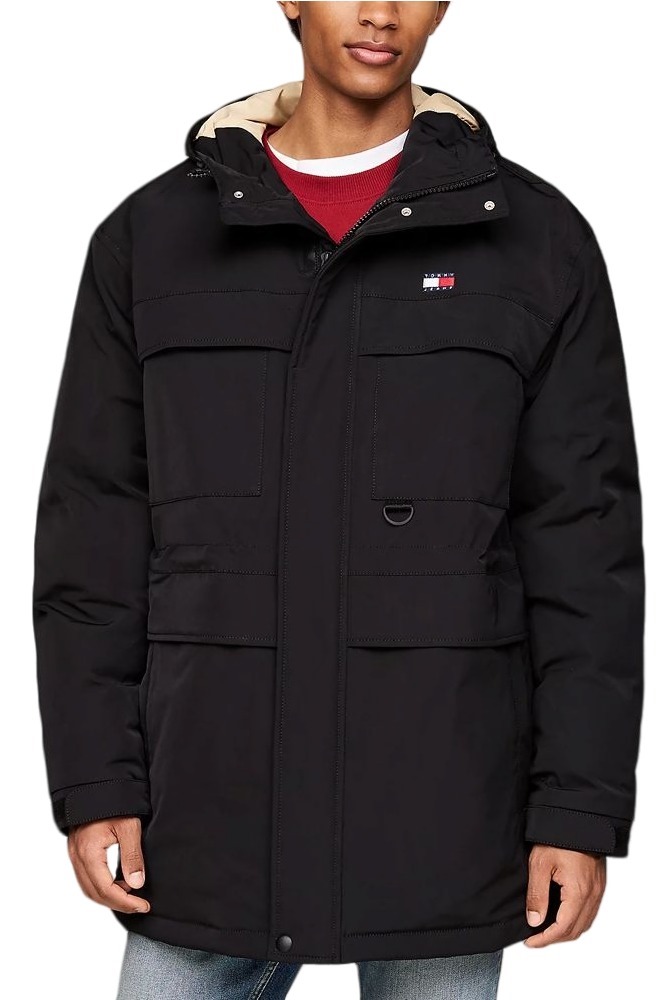 TOMMY HILFIGER TJM TECH CANVAS PARKA ΜΠΟΥΦΑΝ ΑΝΔΡΙΚΟ BLACK