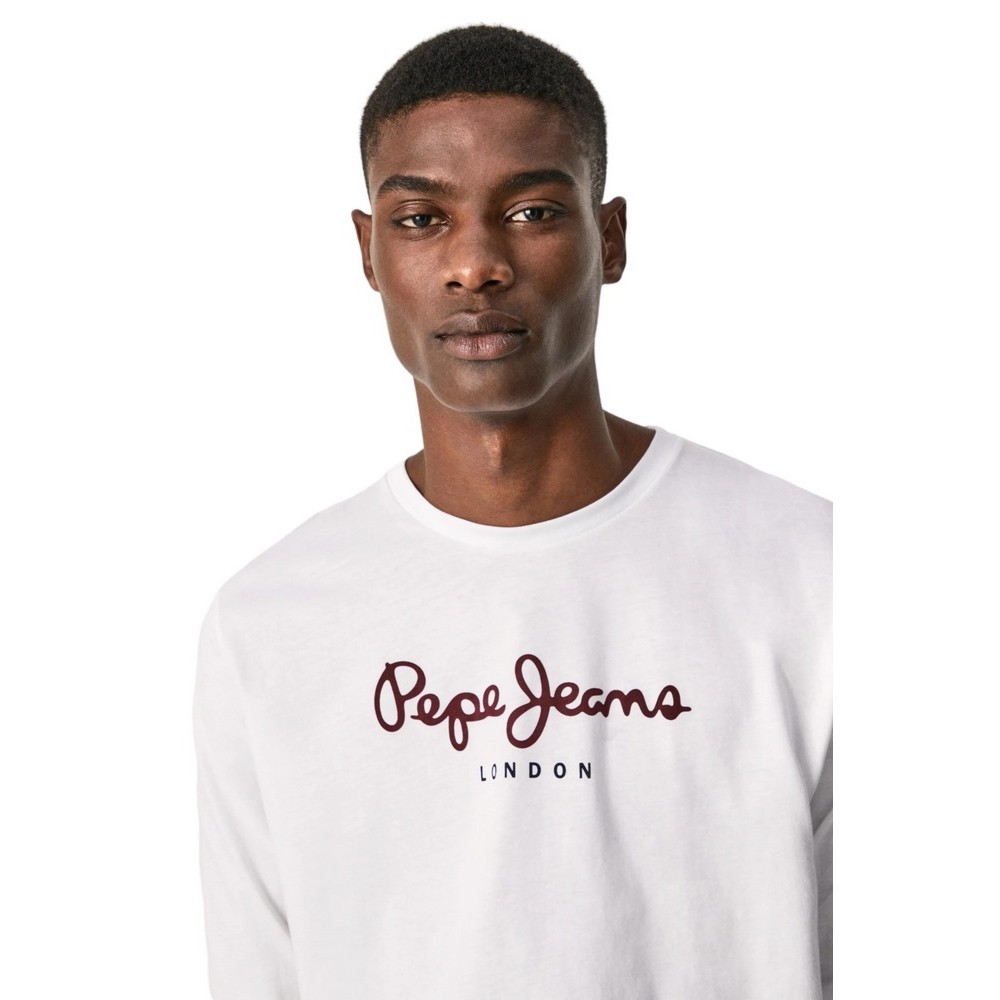 PEPE JEANS LONDON DROP 1 EGGO LONG T-SHIRT ΜΠΛΟΥΖΑ ΑΝΔΡΙΚΗ WHITE