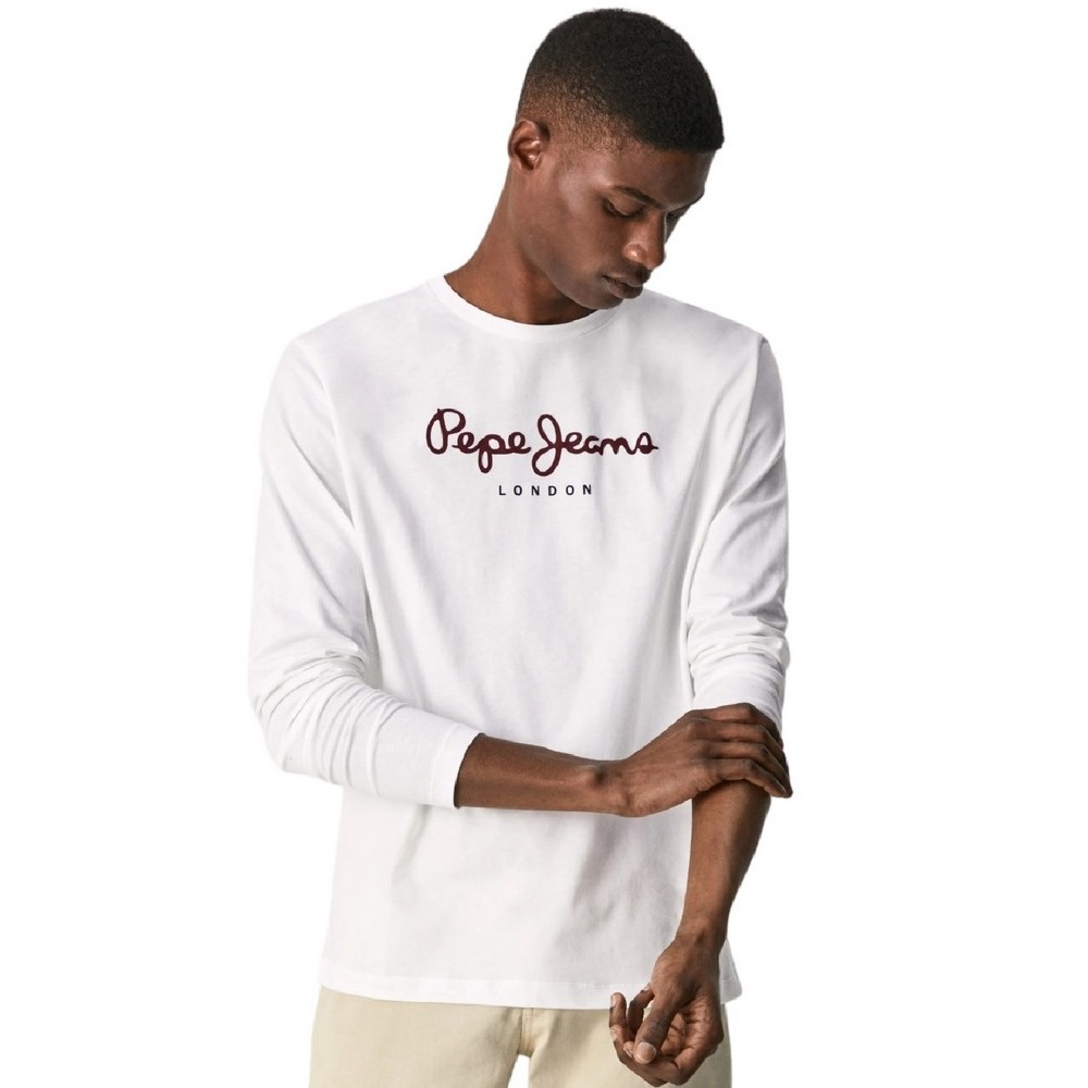 PEPE JEANS LONDON DROP 1 EGGO LONG T-SHIRT ΜΠΛΟΥΖΑ ΑΝΔΡΙΚΗ WHITE