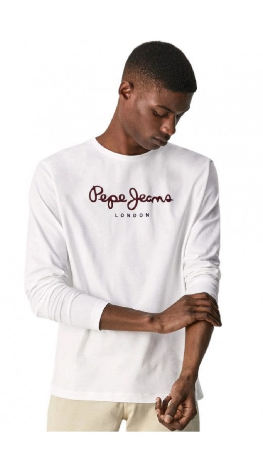 PEPE JEANS LONDON DROP 1 EGGO LONG T-SHIRT ΜΠΛΟΥΖΑ ΑΝΔΡΙΚΗ WHITE