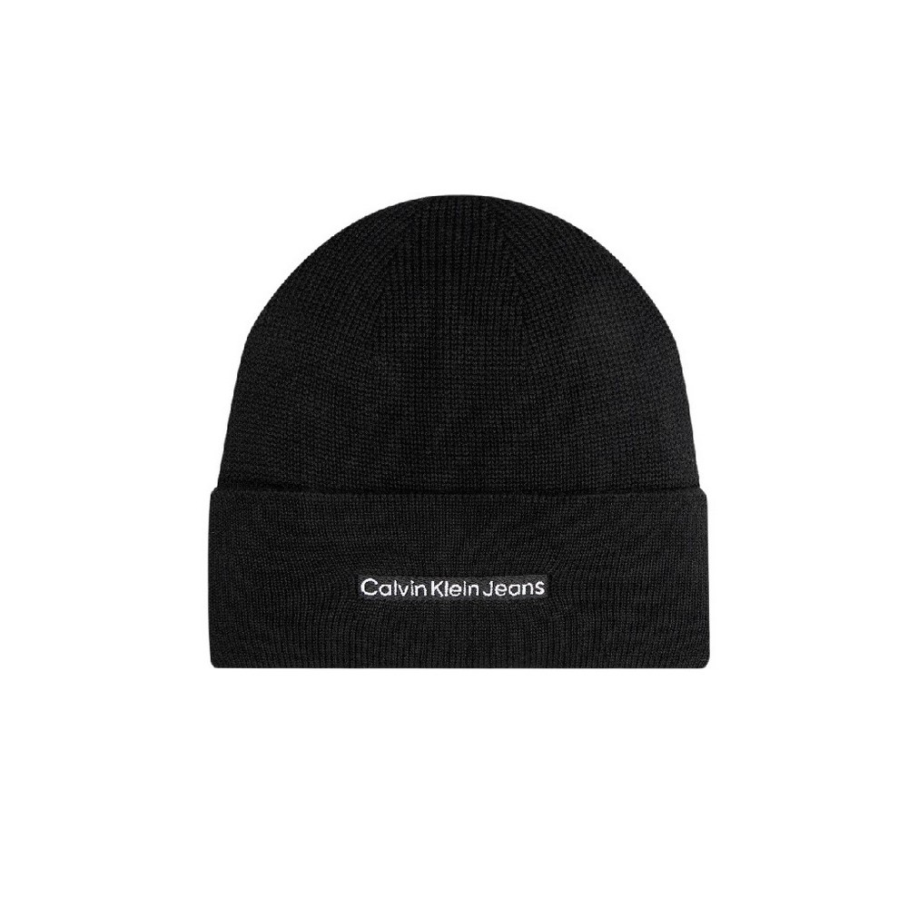 CALVIN KLEIN JEANS INST EMBRO BEANIE ΣΚΟΥΦΟΣ ΑΝΔΡΙΚΟΣ BLACK