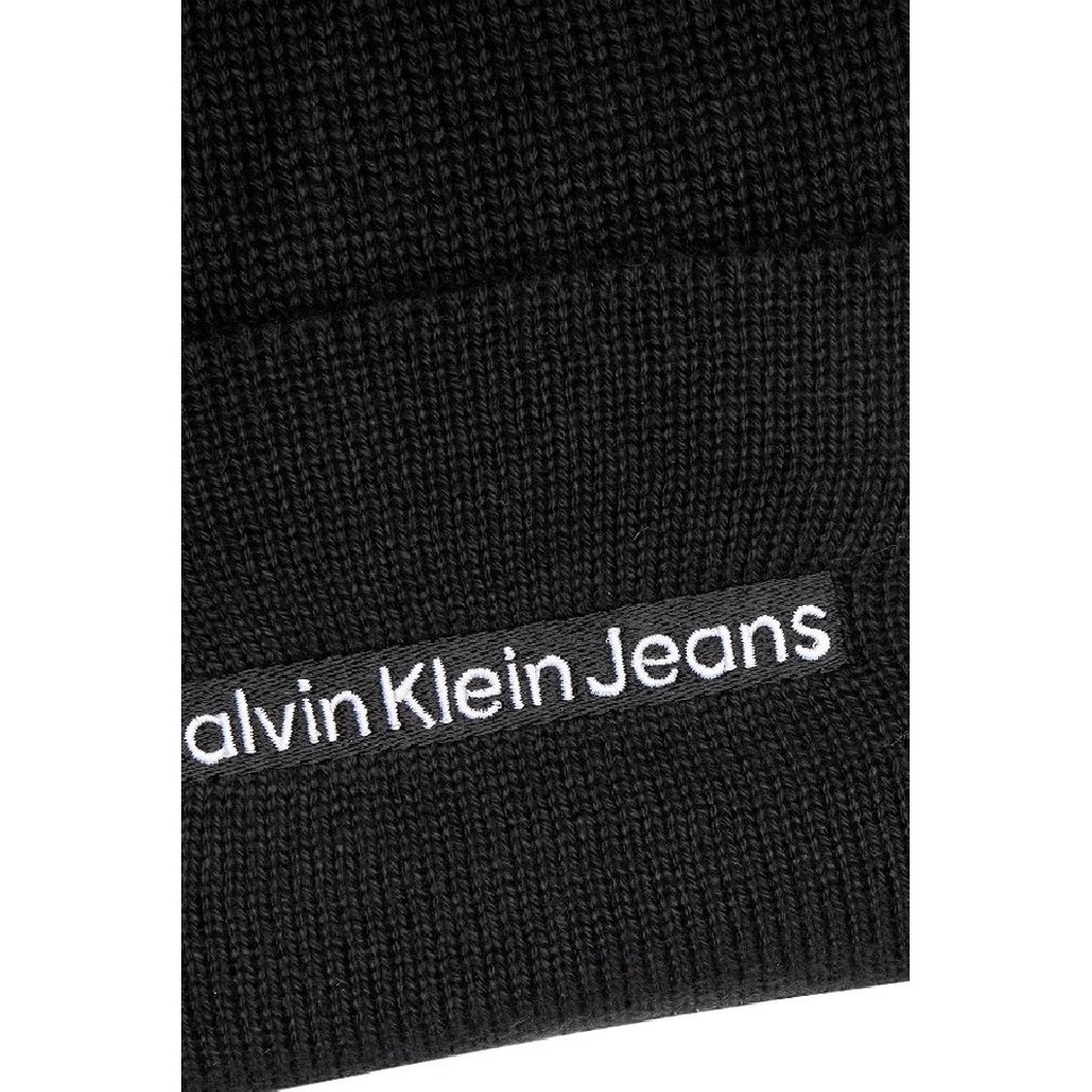 CALVIN KLEIN JEANS INST EMBRO BEANIE ΣΚΟΥΦΟΣ ΑΝΔΡΙΚΟΣ BLACK