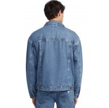 GUESS JEANS MENS OVERSIZE TRU ΤΖΙΝ ΜΠΟΥΦΑΝ ΑΝΔΡΙΚΟ BLUΕ DENIM