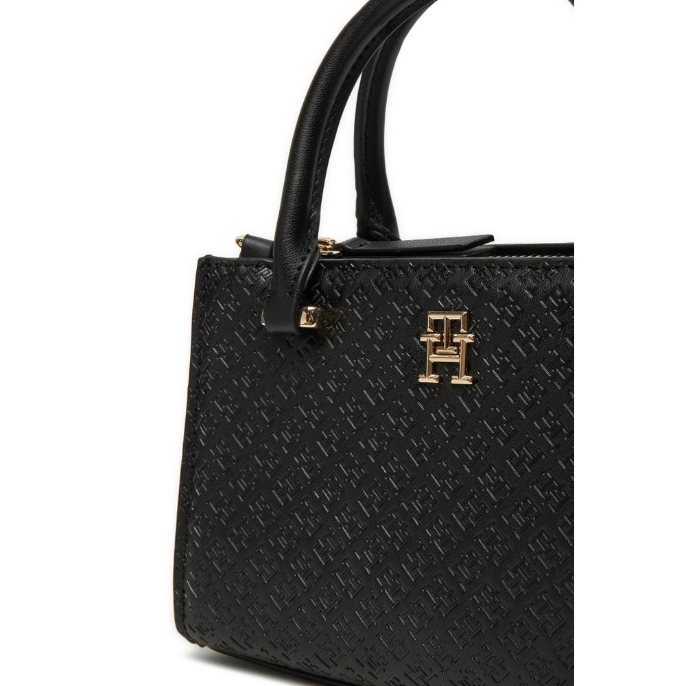 TOMMY HILFIGER  ETERNITY MICRO TOTE MONO ΤΣΑΝΤΑ ΓΥΝΑΙΚΕΙΑ BLACK