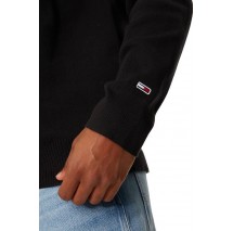 TOMMY JEANS REG HALF ZIP SWEATER ΜΠΛΟΥΖΑ ΠΛΕΚΤΗ ΑΝΔΡΙΚΗ BLACK