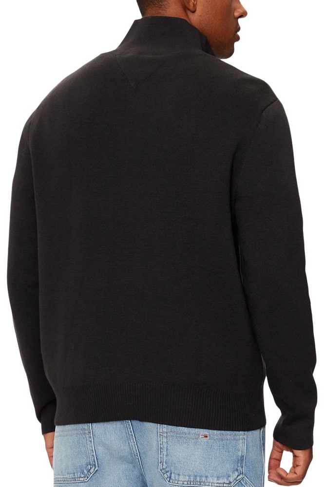 TOMMY JEANS REG HALF ZIP SWEATER ΜΠΛΟΥΖΑ ΠΛΕΚΤΗ ΑΝΔΡΙΚΗ BLACK