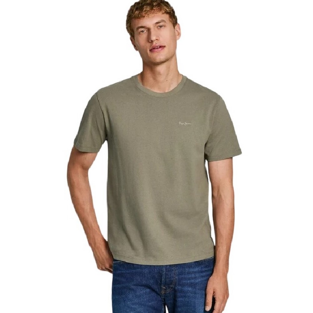 PEPE JEANS LONDON DROP CONNOR T-SHIRT ΜΠΛΟΥΖΑ ΑΝΔΡΙΚΗ KHAKI