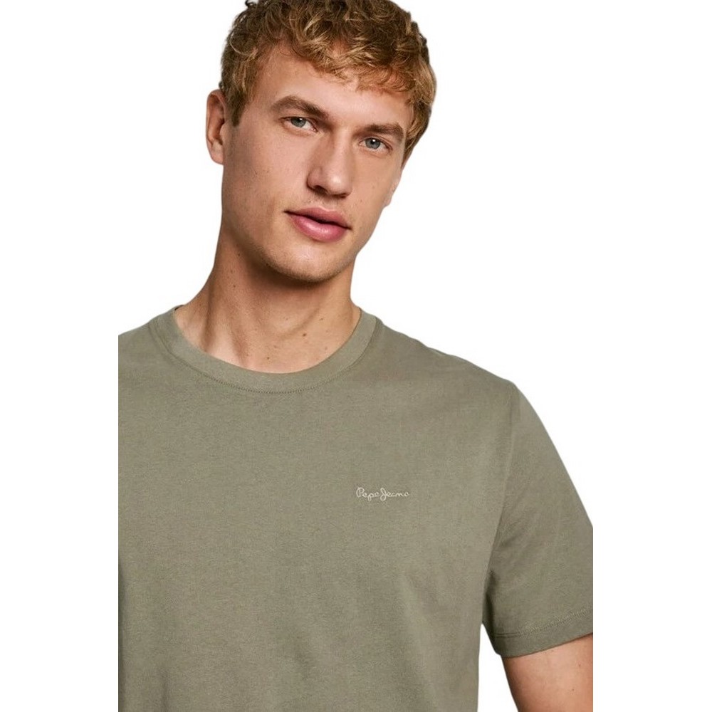 PEPE JEANS LONDON DROP CONNOR T-SHIRT ΜΠΛΟΥΖΑ ΑΝΔΡΙΚΗ KHAKI