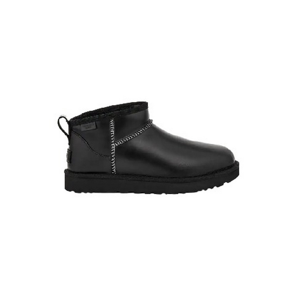 UGG CLASSIC ULTRA MINI LTHR REGEN ΧΑΜΗΛΗ ΜΠΟΤΑ ΓΥΝΑΙΚΕΙΑ BLACK