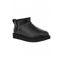 UGG CLASSIC ULTRA MINI LTHR REGEN ΧΑΜΗΛΗ ΜΠΟΤΑ ΓΥΝΑΙΚΕΙΑ BLACK