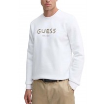 GUESS BOX CN SWEATSH ΜΠΛΟΥΖΑ ΦΟΥΤΕΡ ΑΝΔΡΙΚΗ WHITE