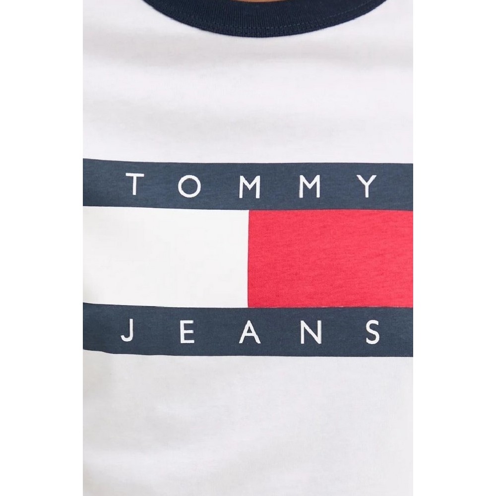 TOMMY JEANS SLIM CRP RWB BLOCK TEE T-SHIRT ΜΠΛΟΥΖΑ ΓΥΝΑΙΚΕΙΑ WHITE