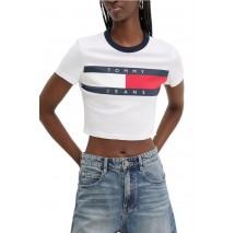 TOMMY JEANS SLIM CRP RWB BLOCK TEE T-SHIRT ΜΠΛΟΥΖΑ ΓΥΝΑΙΚΕΙΑ WHITE