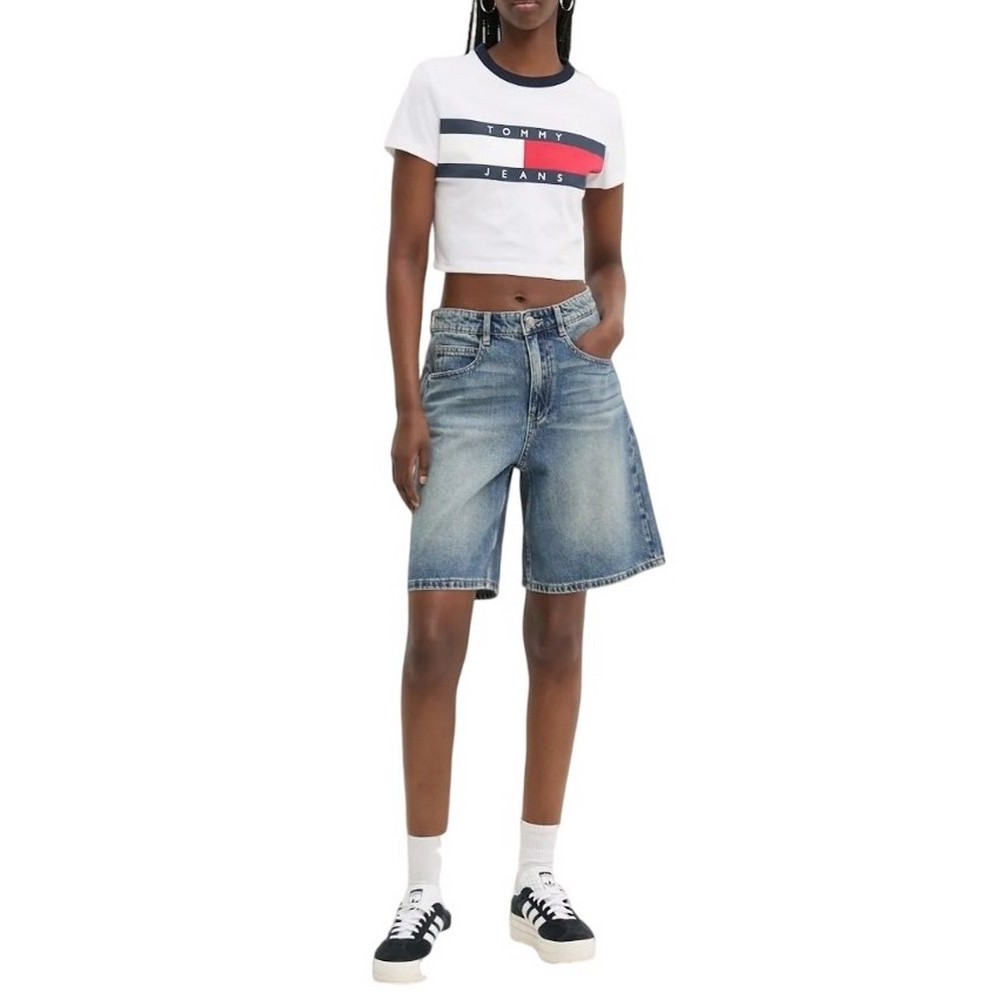 TOMMY JEANS SLIM CRP RWB BLOCK TEE T-SHIRT ΜΠΛΟΥΖΑ ΓΥΝΑΙΚΕΙΑ WHITE