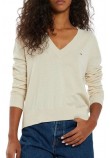 TOMMY JEANS ESSENTIAL VNECK SWEATER EXT ΜΠΛΟΥΖΑ ΓΥΝΑΙΚΕΙΑ BEIGE