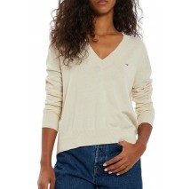 TOMMY JEANS ESSENTIAL VNECK SWEATER EXT ΜΠΛΟΥΖΑ ΓΥΝΑΙΚΕΙΑ BEIGE