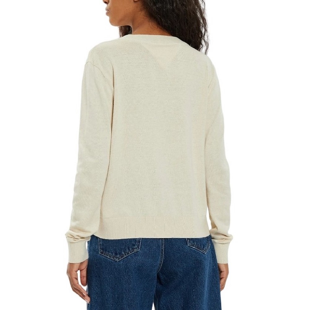 TOMMY JEANS ESSENTIAL VNECK SWEATER EXT ΜΠΛΟΥΖΑ ΓΥΝΑΙΚΕΙΑ BEIGE