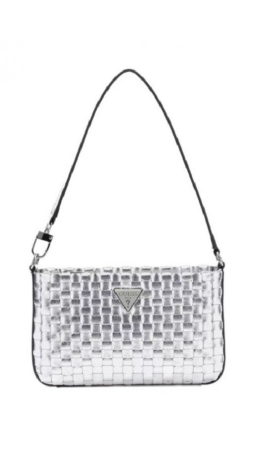 GUESS TWILLER MINI TOP ZIP SHOULDER ΤΣΑΝΤΑ ΓΥΝΑΙΚΕΙΑ SILVER