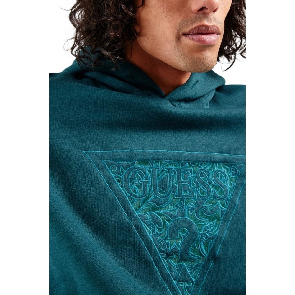 GUESS EMBROIDERED TRIANGLE ΜΠΛΟΥΖΑ ΦΟΥΤΕΡ ΑΝΔΡΙΚΗ GREEN