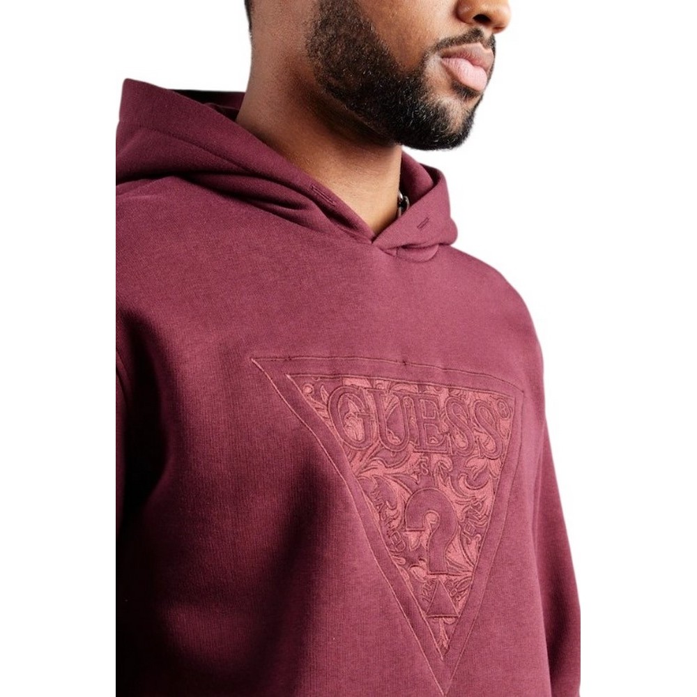 GUESS EMBROIDERED TRIANGLE ΜΠΛΟΥΖΑ ΦΟΥΤΕΡ ΑΝΔΡΙΚΗ BORDEAUX