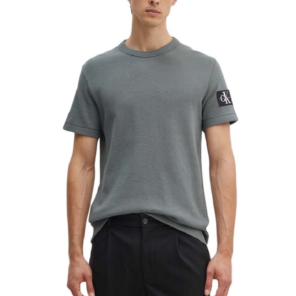 CALVIN KLEIN JEANS BADGE WAFFLE TEE TSHIRT ΑΝΔΡΙΚΟ ENDLESS GREY