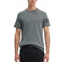 CALVIN KLEIN JEANS BADGE WAFFLE TEE TSHIRT ΑΝΔΡΙΚΟ ENDLESS GREY