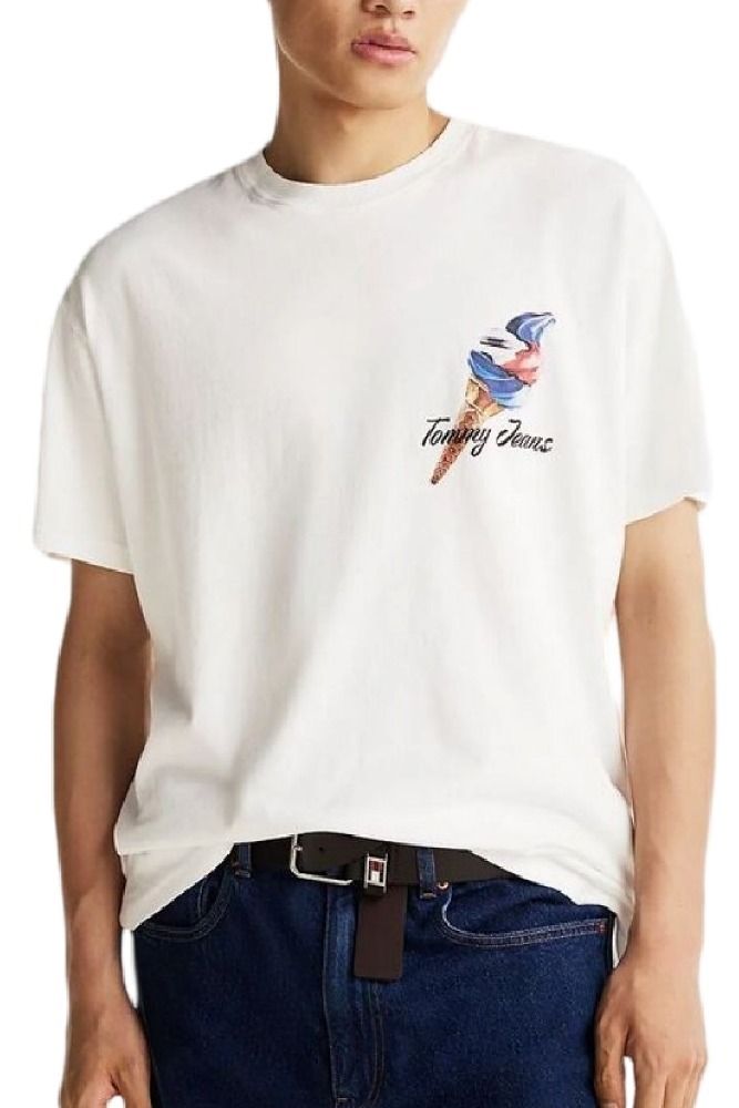 TOMMY JEANS RLX NOVELTY 2 GMD TEE T-SHIRT ΜΠΛΟΥΖΑ ΑΝΔΡΙΚΗ IVORY