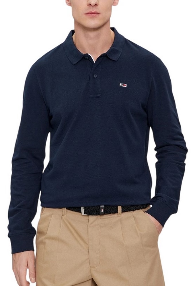 TOMMY JEANS SLIM PLACKET LS POLO ΜΠΛΟΥΖΑ ΑΝΔΡΙΚΗ NAVY