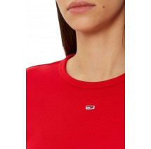 TOMMY JEANS SLIM ESSENTIAL RIB SS EXT T-SHIRT ΜΠΛΟΥΖΑ ΓΥΝΑΙΚΕΙΑ RED