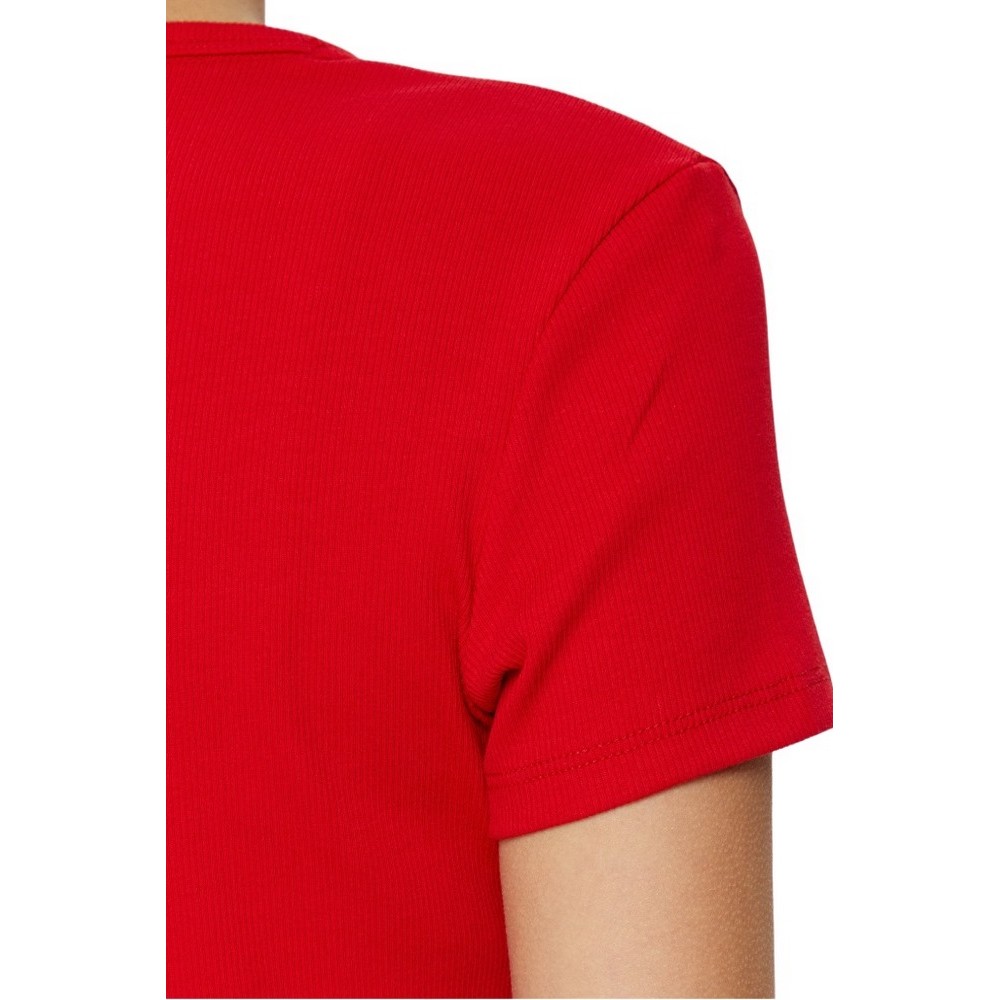 TOMMY JEANS SLIM ESSENTIAL RIB SS EXT T-SHIRT ΜΠΛΟΥΖΑ ΓΥΝΑΙΚΕΙΑ RED