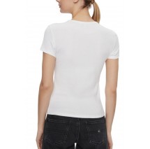 TOMMY JEANS SLIM ESSENTIAL RIB SS EXT T-SHIRT ΜΠΛΟΥΖΑ ΓΥΝΑΙΚΕΙΑ WHITE