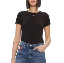 TOMMY JEANS SLIM ESSENTIAL RIB SS EXT T-SHIRT ΜΠΛΟΥΖΑ ΓΥΝΑΙΚΕΙΑ BLACK