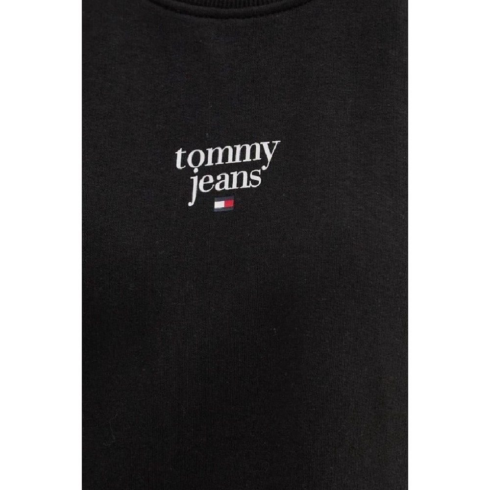 TOMMY JEANS ESSENTIAL LOGO 1 CREW ΜΠΛΟΥΖΑ ΦΟΥΤΕΡ ΓΥΝΑΙΚΕΙΟ BLACK